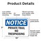 Signmission Private Trail No Trespassing OSHA Notice Sign, Plastic, 10in W x 7in L, 2PK OS-2PACK-NS-P-710-L-17874 - alternate 3